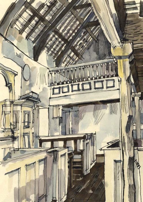 Paul Sharp - 1964 Watercolour, Welsh Folk Museum St. Fagans, Cardiff