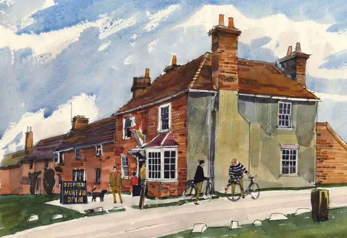 Paul Sharp - 1964 Watercolour, Maritime Museum, Buckler's Hard, New Forest
