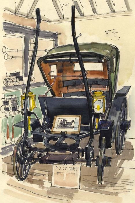 Paul Sharp - 1964 Watercolour, Museum of Carriages Maidstone Kent