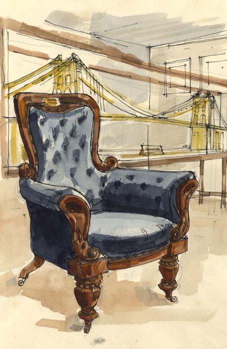 Paul Sharp - 1964 Watercolour, Museum of Welsh Antiquities, Bangor, Caernarvon