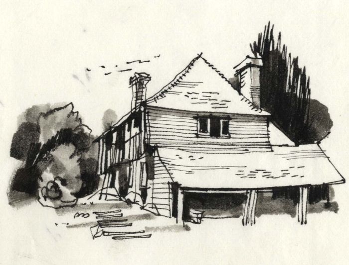Paul Sharp - 1964 Pen and Ink Drawing, Ellen Terry Memorial, Smallhythe, Kent