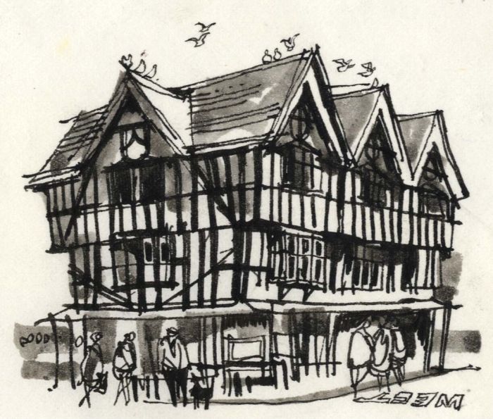 Paul Sharp - 1964 Pen and Ink Drawing, The Old House, Hereford