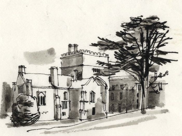 Paul Sharp - 1964 Pen and Ink Drawing, Buckland Abbey Devon
