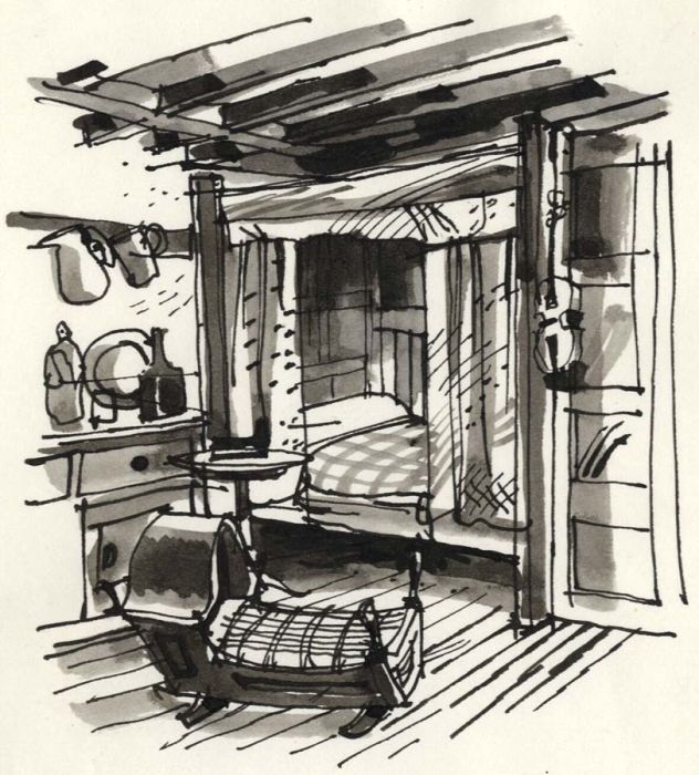 Paul Sharp - 1964 Pen and Ink Drawing, Angus Folk Museum