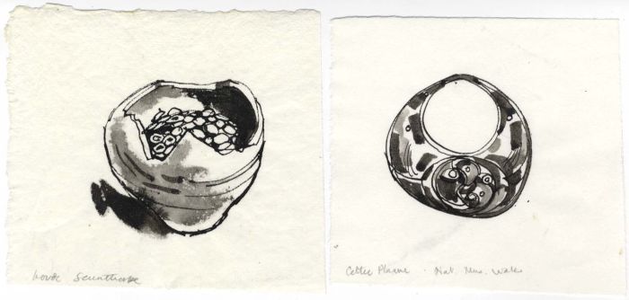 Paul Sharp - 1964 Pen and Ink Drawing, Horde and Celtic Plane