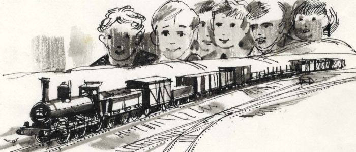 Paul Sharp - 1964 Pen and Ink Drawing, Model Railroad Museum