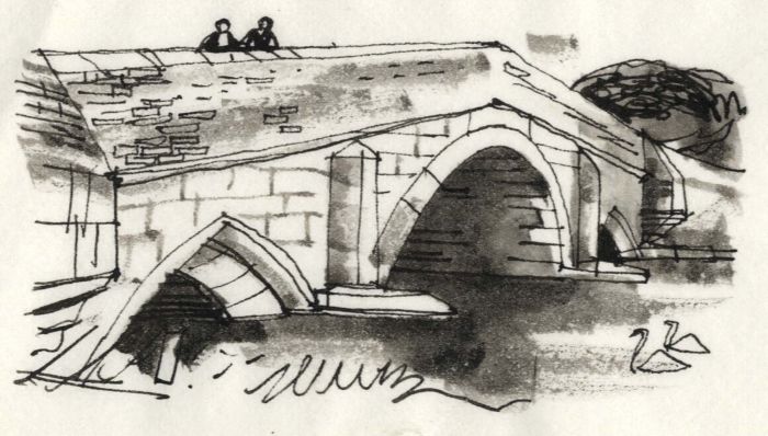 Paul Sharp - Monochrome 1963 Watercolour, Potter Heigham, River Thurne Norfolk