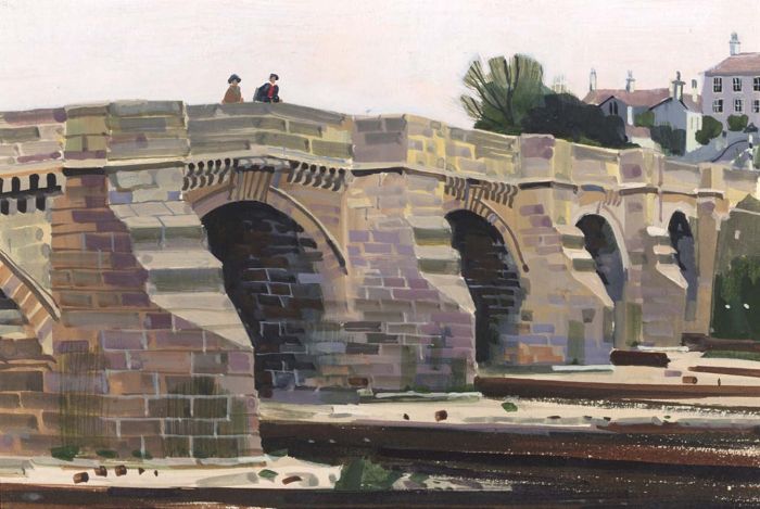 Paul Sharp - 1963 Gouache, Bridge at Corbridge Northumberland
