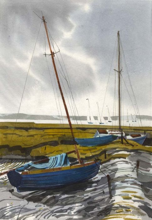 Paul Sharp - 1964 Watercolour, Tanner's Lane near Lymington