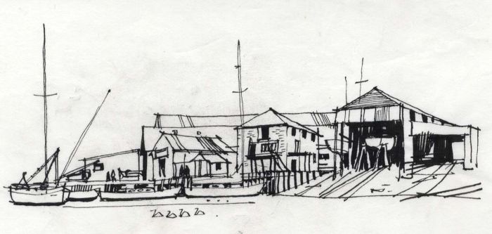 Paul Sharp - 1964 Pen and Ink Drawing, Lymington