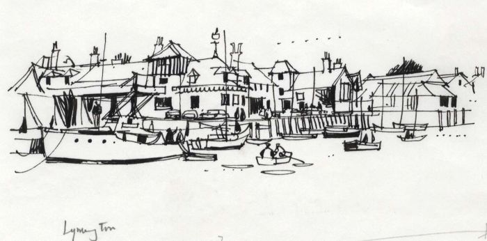 Paul Sharp - 1964 Pen and Ink Drawing, Lymington