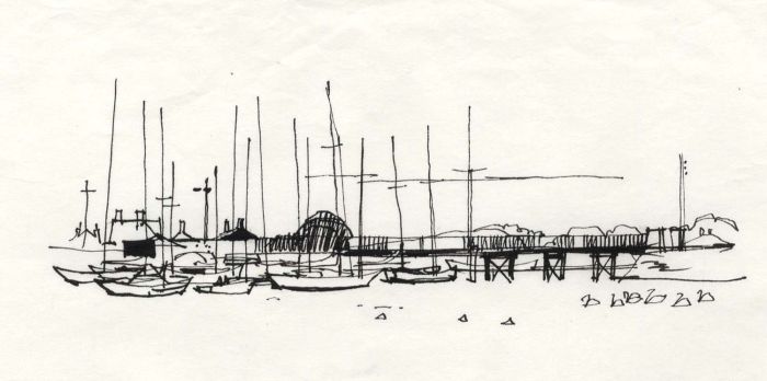 Paul Sharp - 1964 Pen and Ink Drawing, Lymington
