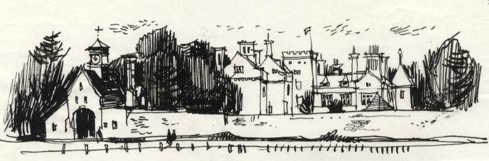 Paul Sharp - 1964 Pen and Ink Drawing, Palace House Beaulieu
