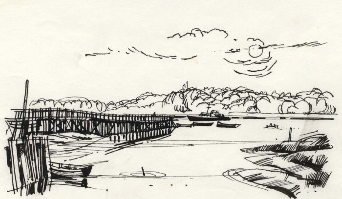 Paul Sharp - 1964 Pen and Ink Drawing, Gilbury Private Pier