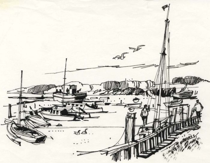 Paul Sharp - 1964 Pen and Ink Drawing, St. Catherine's Creek