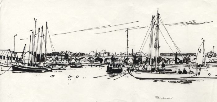 Paul Sharp - 1964 Pen and Ink Drawing, Fareham