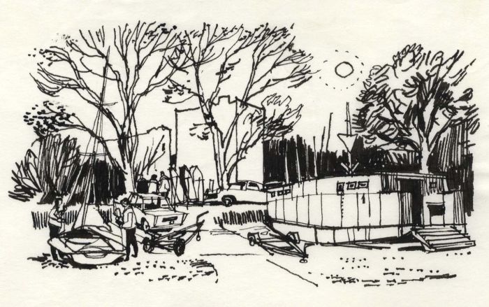 Paul Sharp - 1964 Pen and Ink Drawing, Portchester Hard
