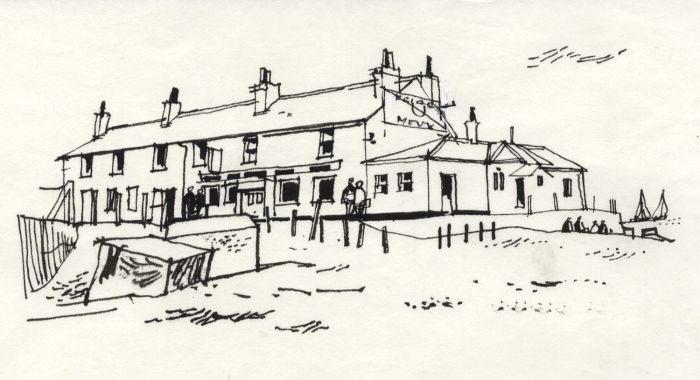 Paul Sharp - 1964 Pen and Ink Drawing, Ferry Boat Inn, Hayling Island
