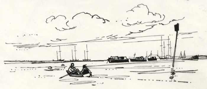Paul Sharp - 1964 Pen and Ink Drawing, Black Point Hayling Island