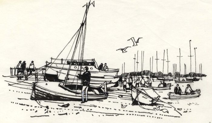 Paul Sharp - 1964 Pen and Ink Drawing, West Itchenor