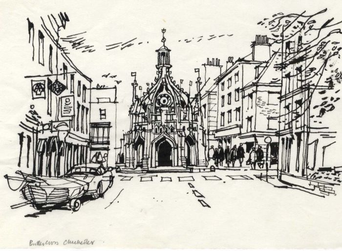 Paul Sharp - 1964 Pen and Ink Drawing, Chichester