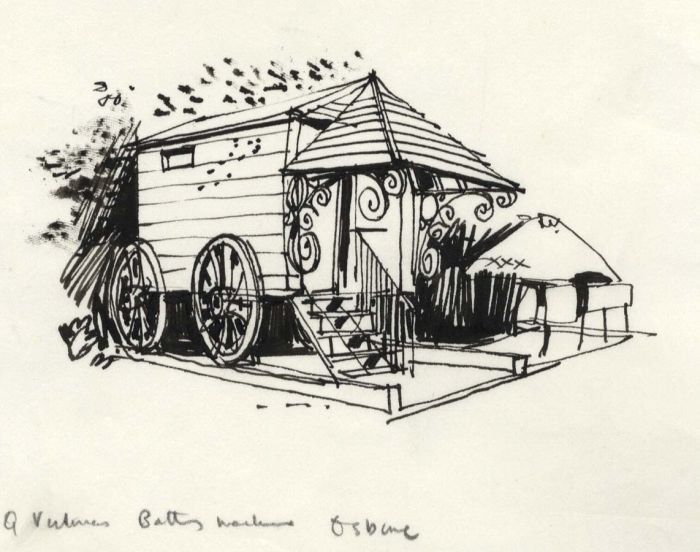 Paul Sharp - 1964 Pen and Ink Drawing, Osborne Isle of Wight