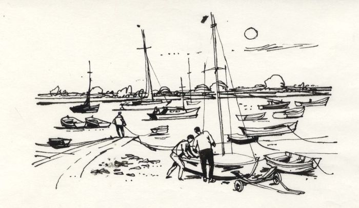 Paul Sharp - 1964 Pen and Ink Drawing, Portchester Hard