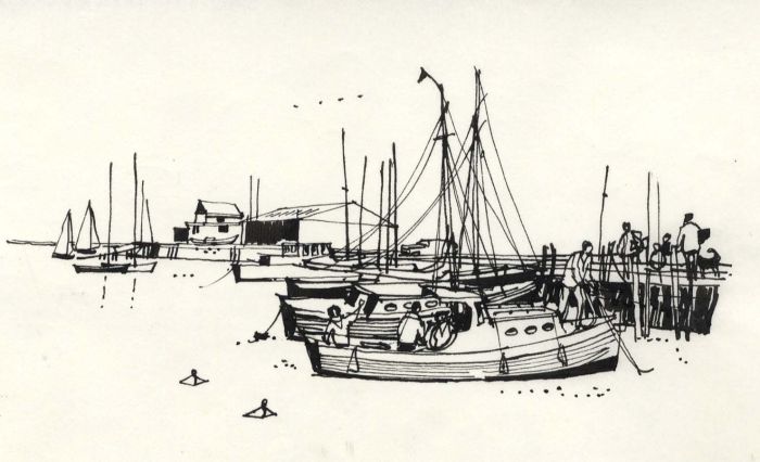 Paul Sharp - 1964 Pen and Ink Drawing, Ashlett
