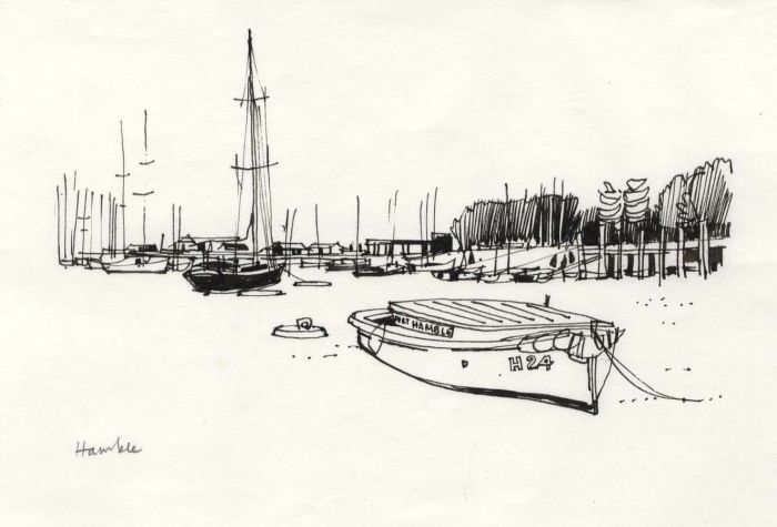 Paul Sharp - 1964 Pen and Ink Drawing, Hamble