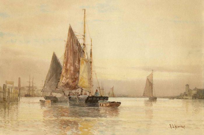 Frederick James Aldridge - Late 19th Century Watercolour, Fishing Boars