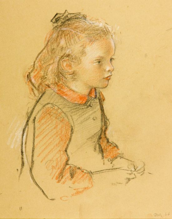 1866 Pastel - Girl in a Pinafore Dress