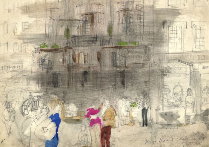 Violet Hilda Drummond - Mid 20th Century Graphite Drawing, King's Road, Chelsea