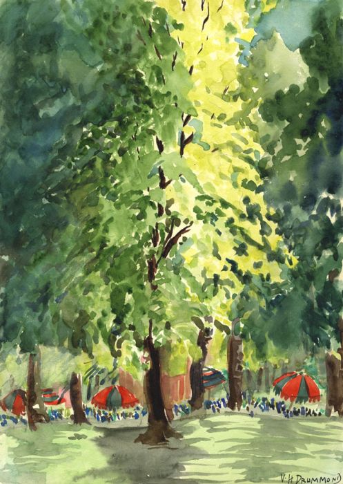 Violet Hilda Drummond - Early 20th Century Watercolour, Kensington Gardens