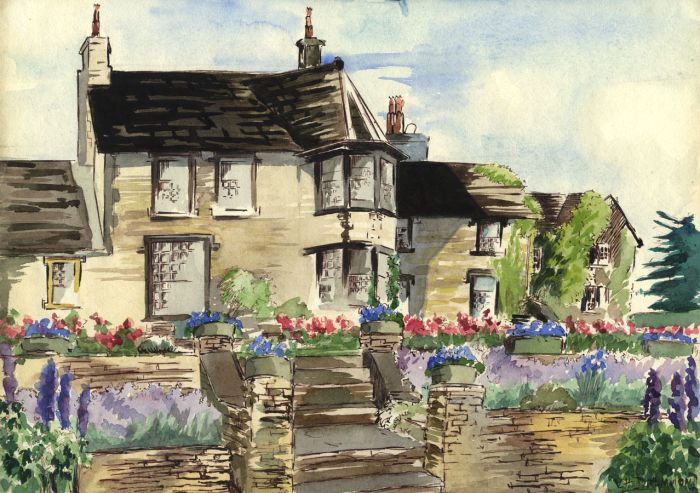 Violet Hilda Drummond - Early 20th Century Watercolour, Hill House, Cawthorne