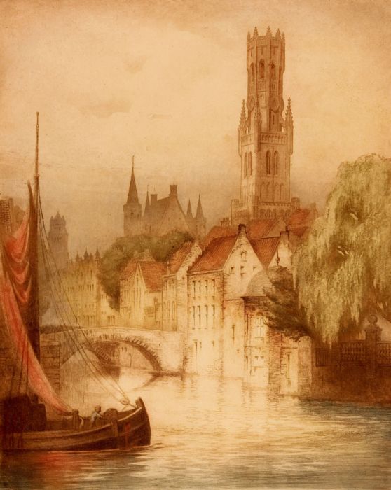 James Alphege Brewer - 1917 Etching, Bruges