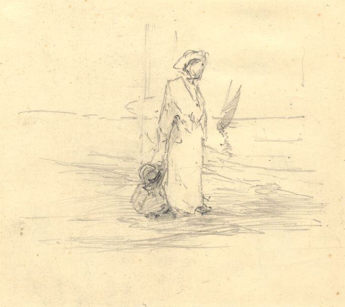 Attributed Marius van der Maarel - 19th Century Graphite Drawing, Figures