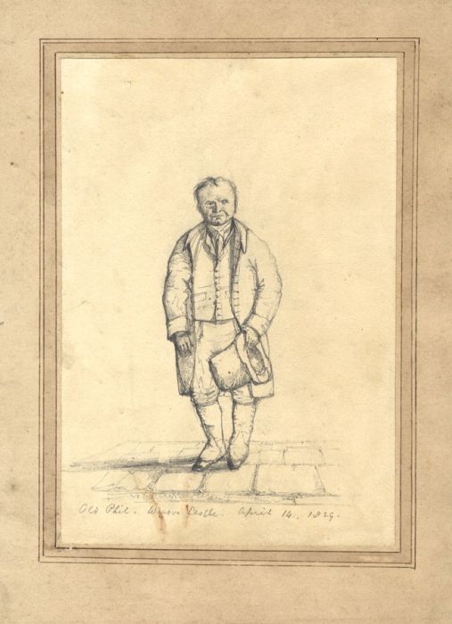 1829 Graphite Drawing - Old Phil, Windsor Castle