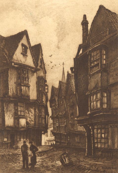 Charles Bird - 1886 Engraving, Newgate Hill, Bristol