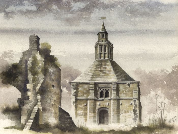 Michael Taylor - 1983 Watercolour, Abbot's Kitchen, Glastonbury