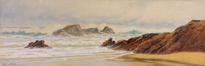 George Edgar Treweek - Early 20th Century Watercolour, On the Cornish Coast