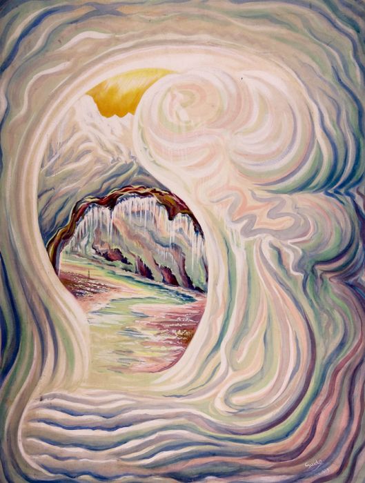 Guido - 1929 Watercolour, Ice Cave in the Mountain Country