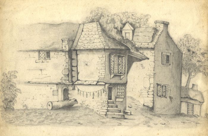 19th Century Graphite Drawing - Buildings
