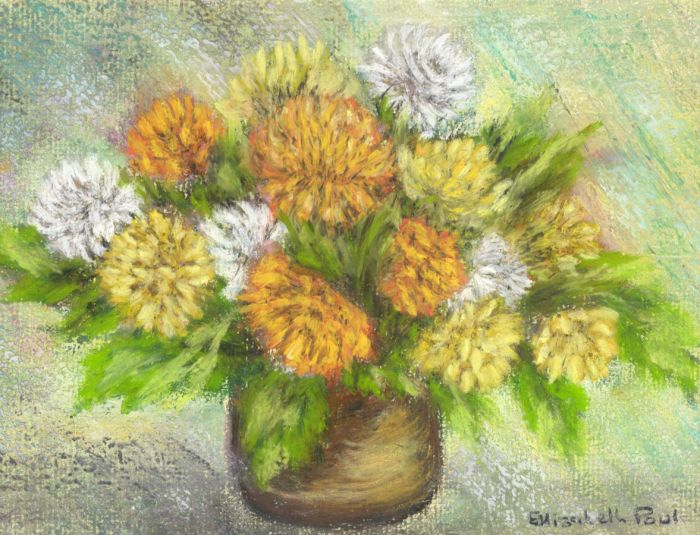 Elizabeth Painter - Contemporary Pastel, Flowers in a Vase