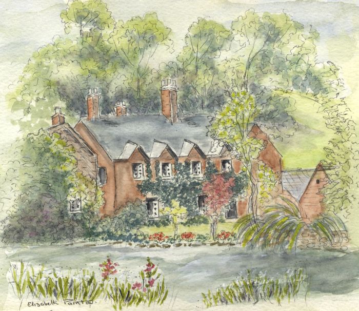 Elizabeth Painter - Contemporary Watercolour, House by Water