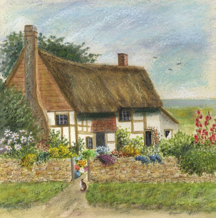 Elizabeth Painter - Contemporary Pastel, Country Cottage
