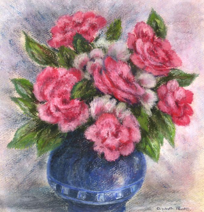 Elizabeth Painter - Contemporary Pastel, "Blue Bowl"