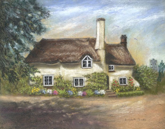 Elizabeth Painter - Contemporary Pastel, Thatched Cottage