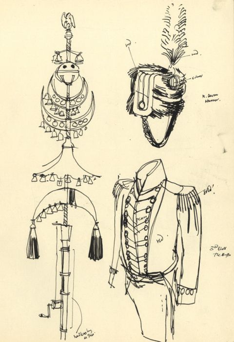 Paul Sharp - 1962 Pen and Ink Drawing, Military Dress