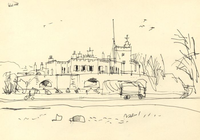 Paul Sharp - Mid 20th Century Pen and Ink Drawing, Walmer Castle, Kent