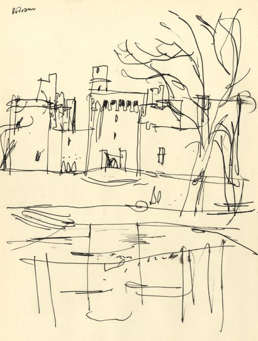 Paul Sharp - Mid 20th Century Pen and Ink Drawing, Bodrum Castle, Turkey